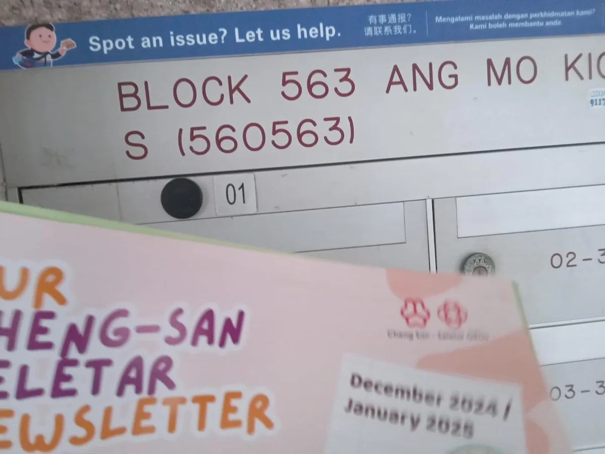 Community newsletter distribution at Ang Mo Kio