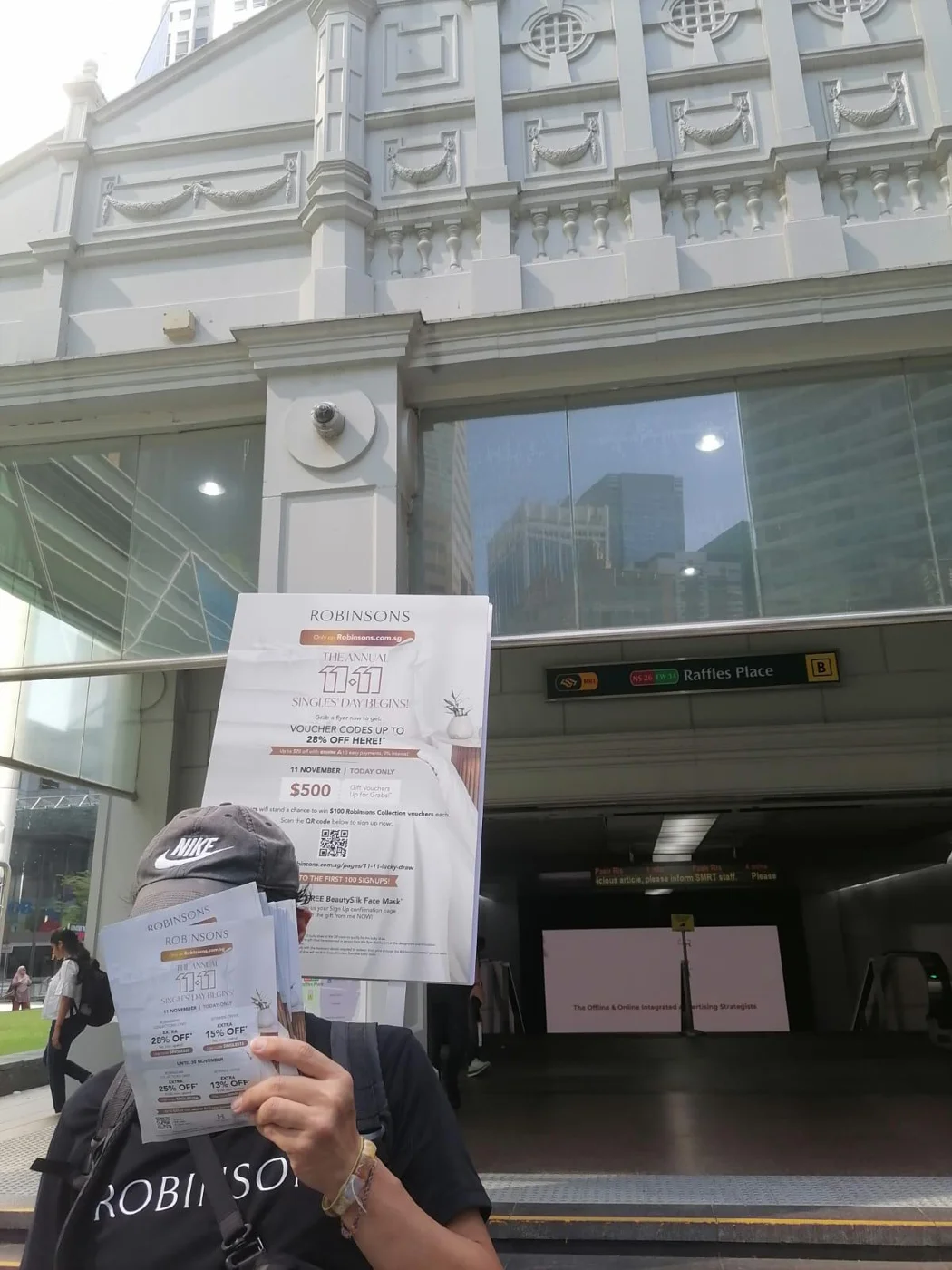 Street campaign with a promotional board